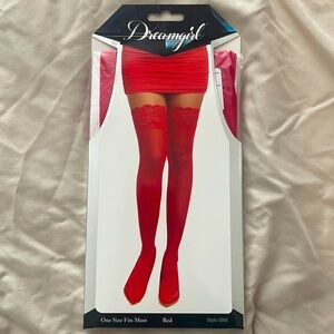 NIP Sheer Red Thigh Highs